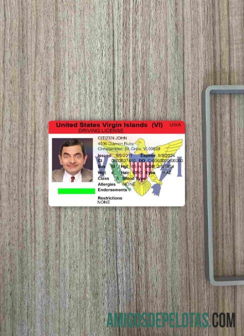 EUA Ilhas Virgens DL fotovisual frontal modelo